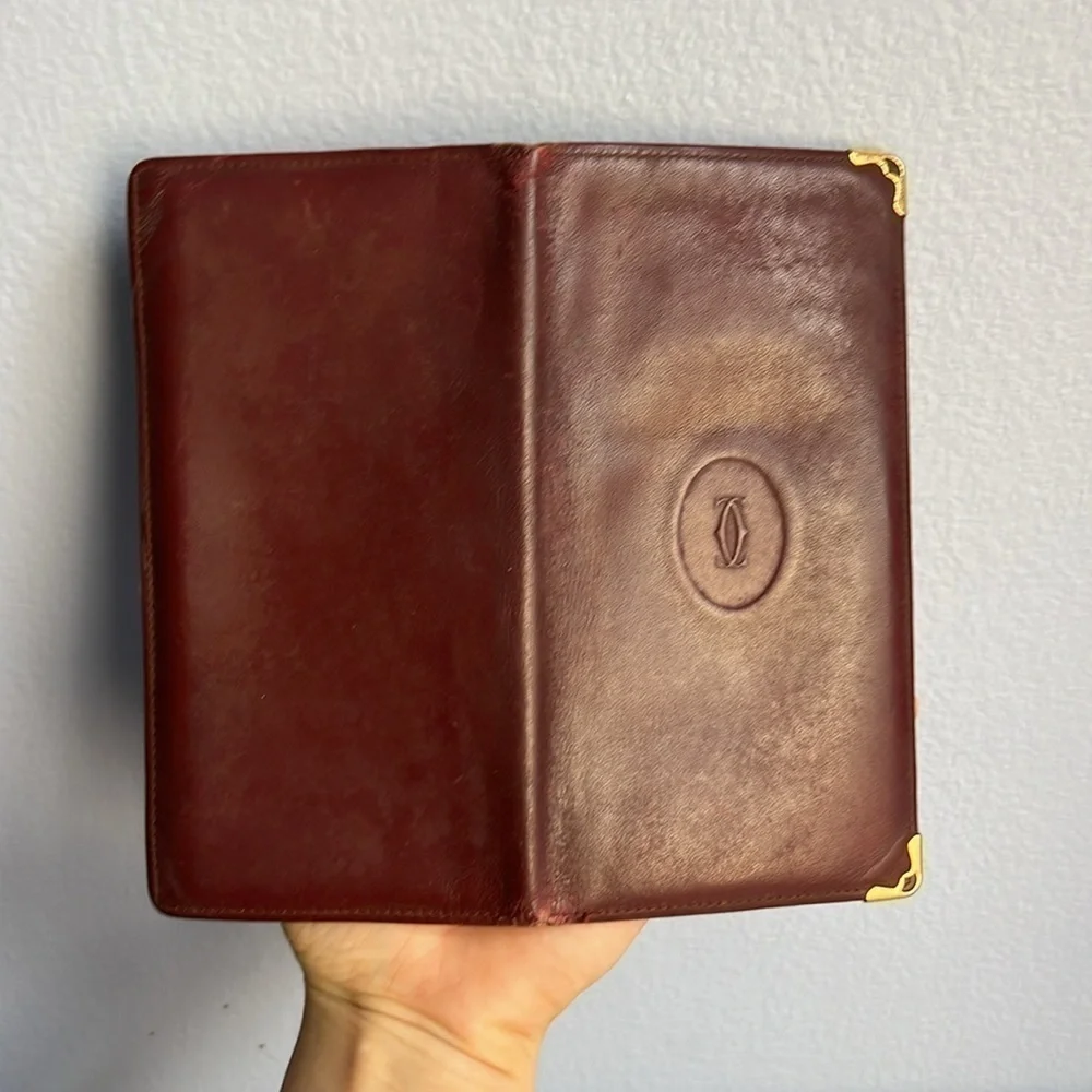 Cartier Burgundy Leather Bifold Wallet